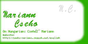 mariann cseho business card